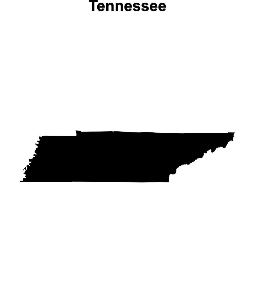 Tennessee outline map vector