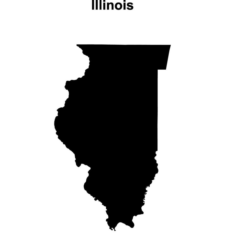 Illinois contorno mapa vector