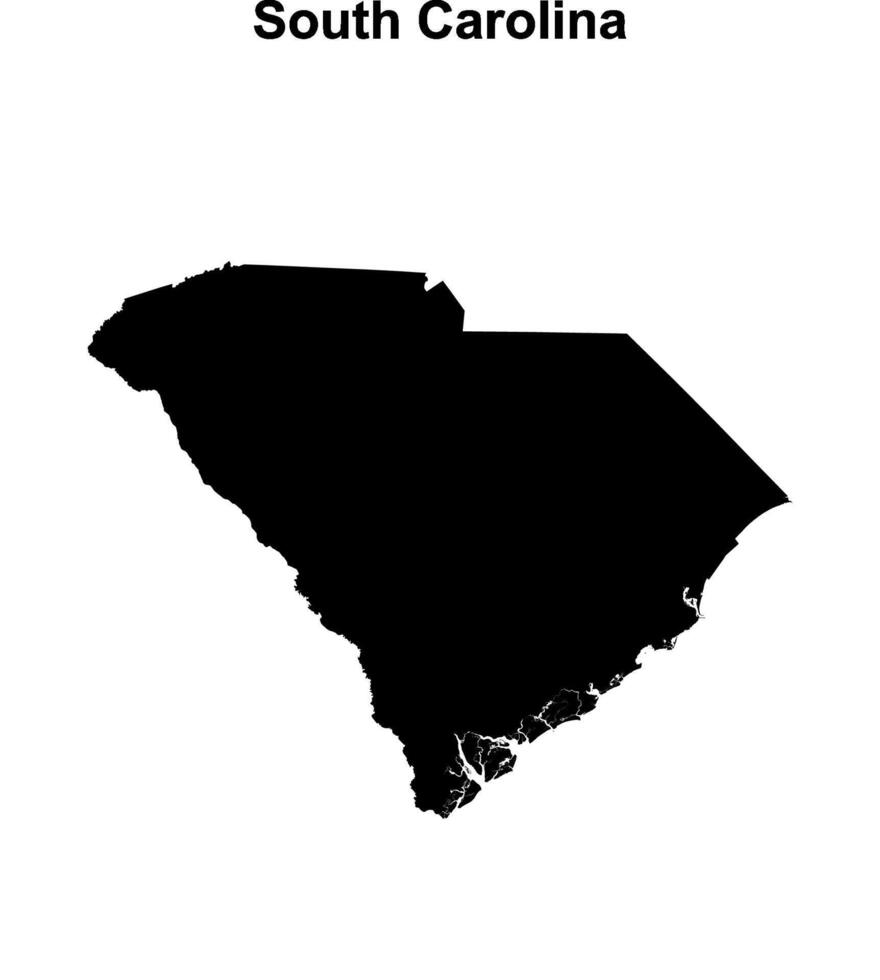 South Carolina outline map vector