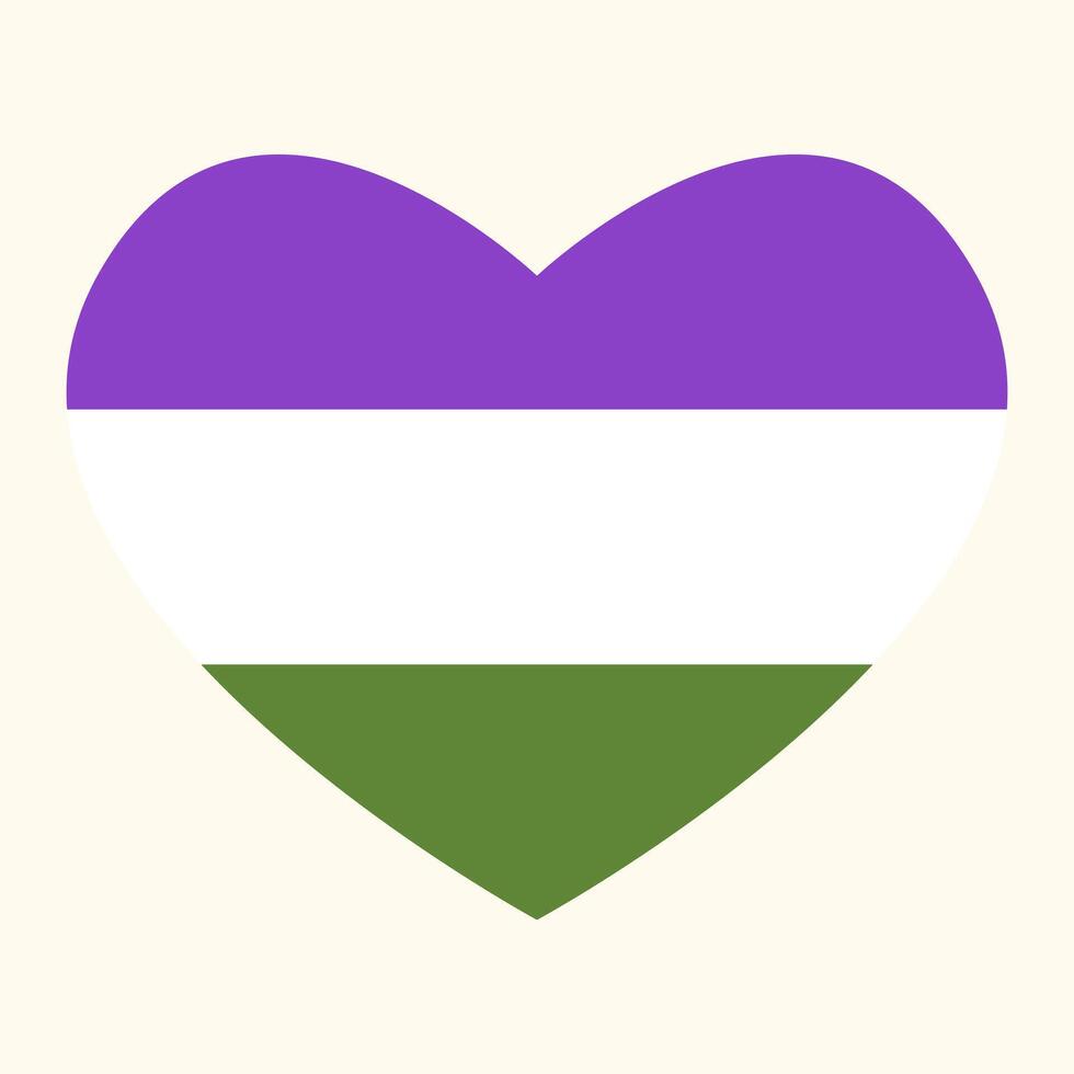 Heart with Genderqueer Flag. Pride Month concept. vector