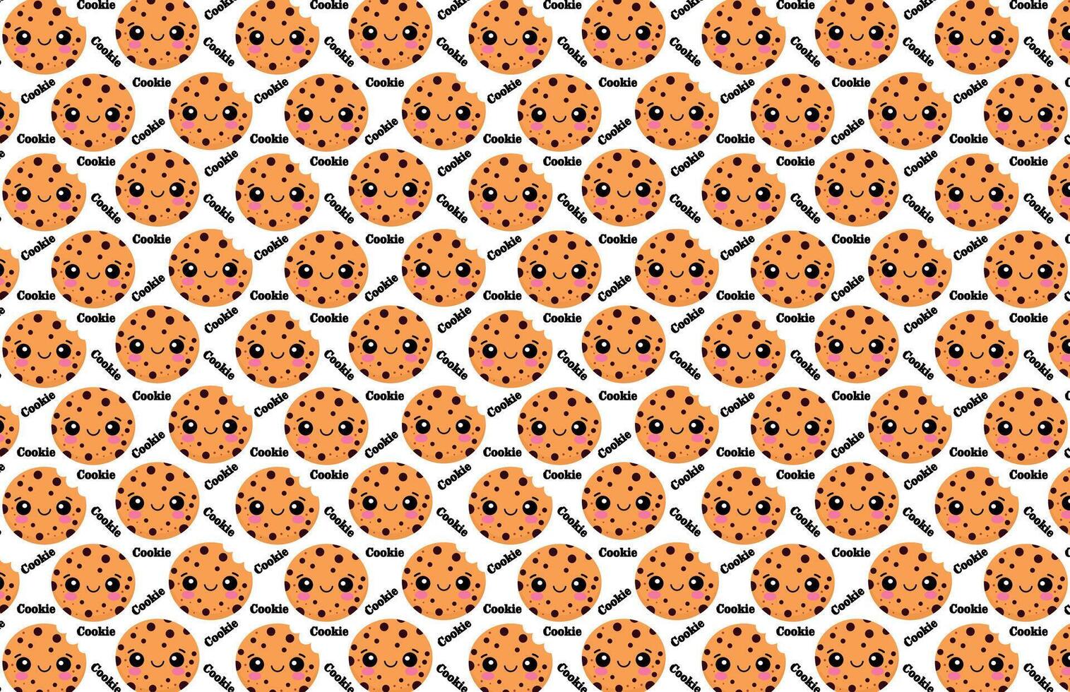 Cookie pattern, repeat, for backgrounds and textures vector