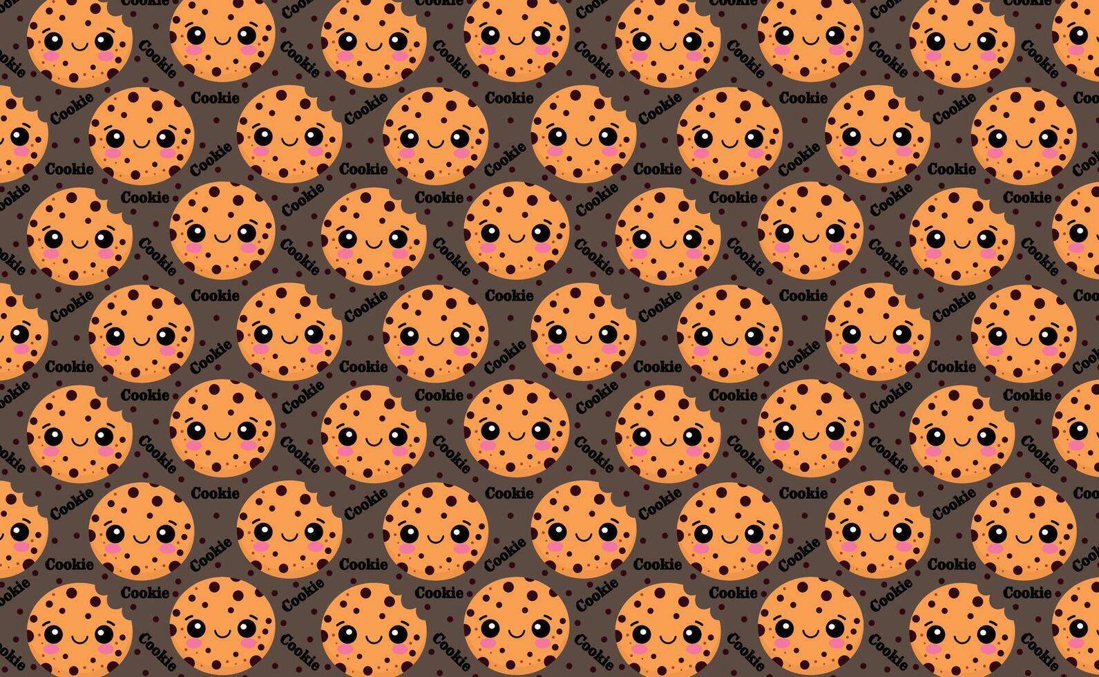 Cookie pattern, repeat, for backgrounds and textures vector