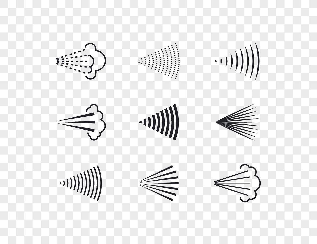 Aerosol, drop, spray icon set. illustration. Flat design. vector