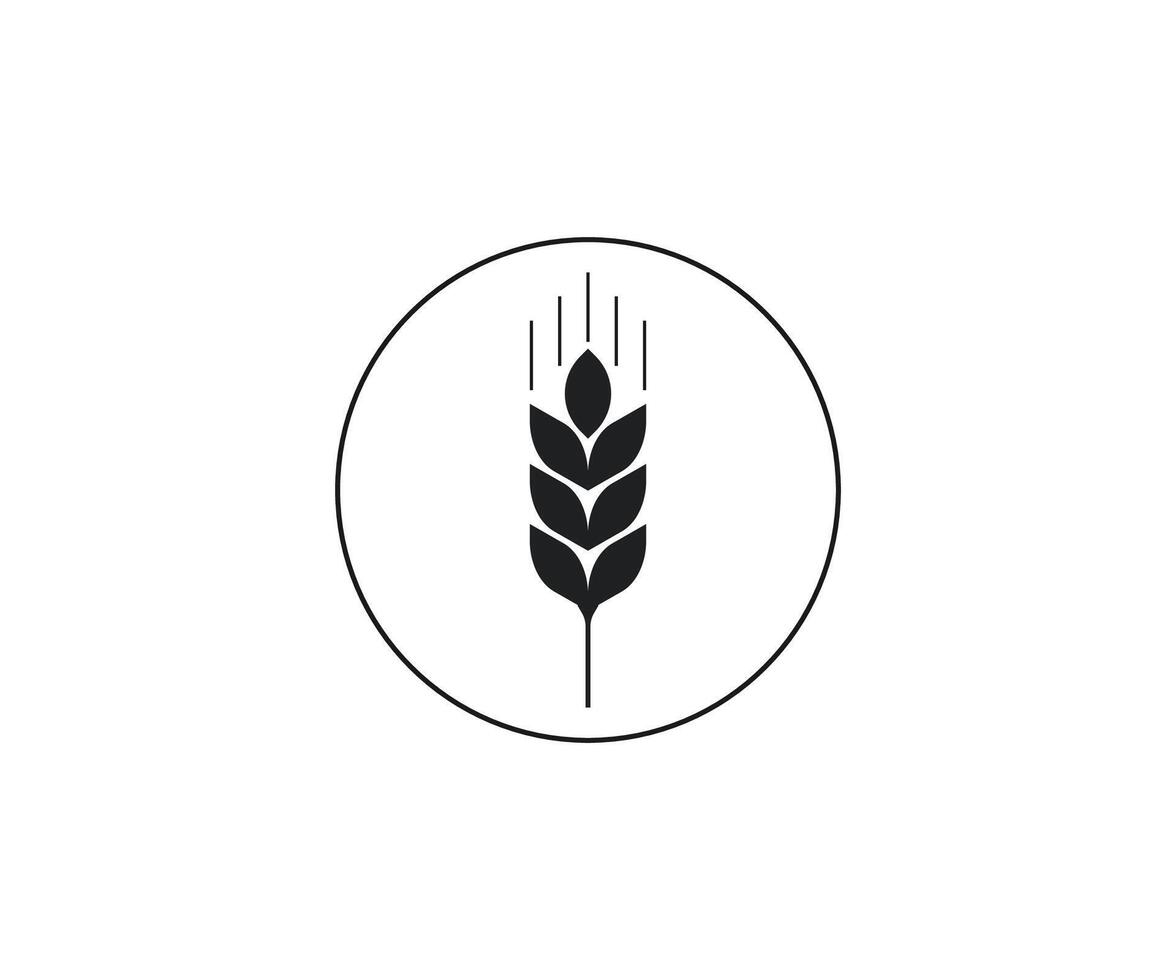 Wheat, crop, grain, agriculture icon. illustration, flat design. vector