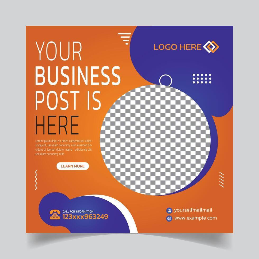 Modern Corporate Business Post Template and Marketing Digital Advertisement vector