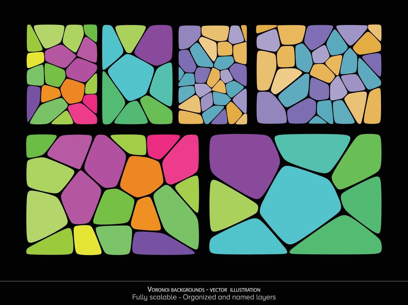 Voronoi backgrounds - illustration vector