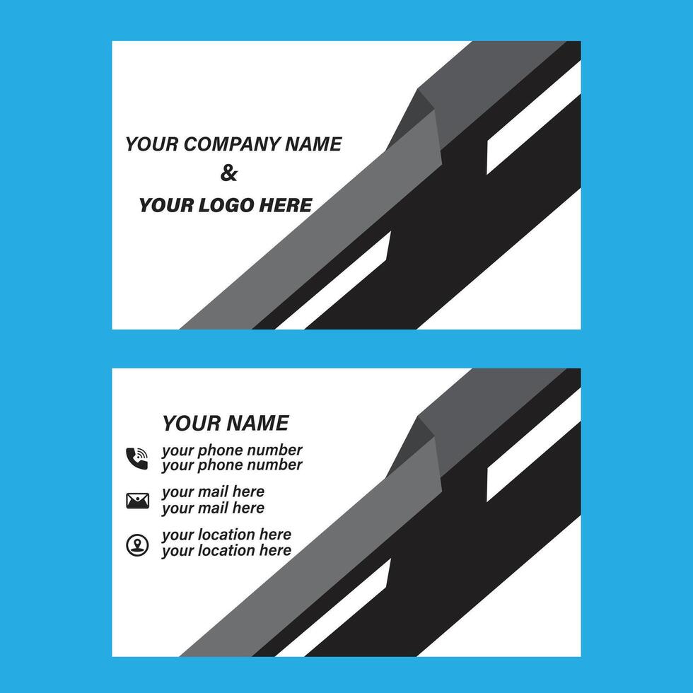 Simple unique standard business card design for free download vector