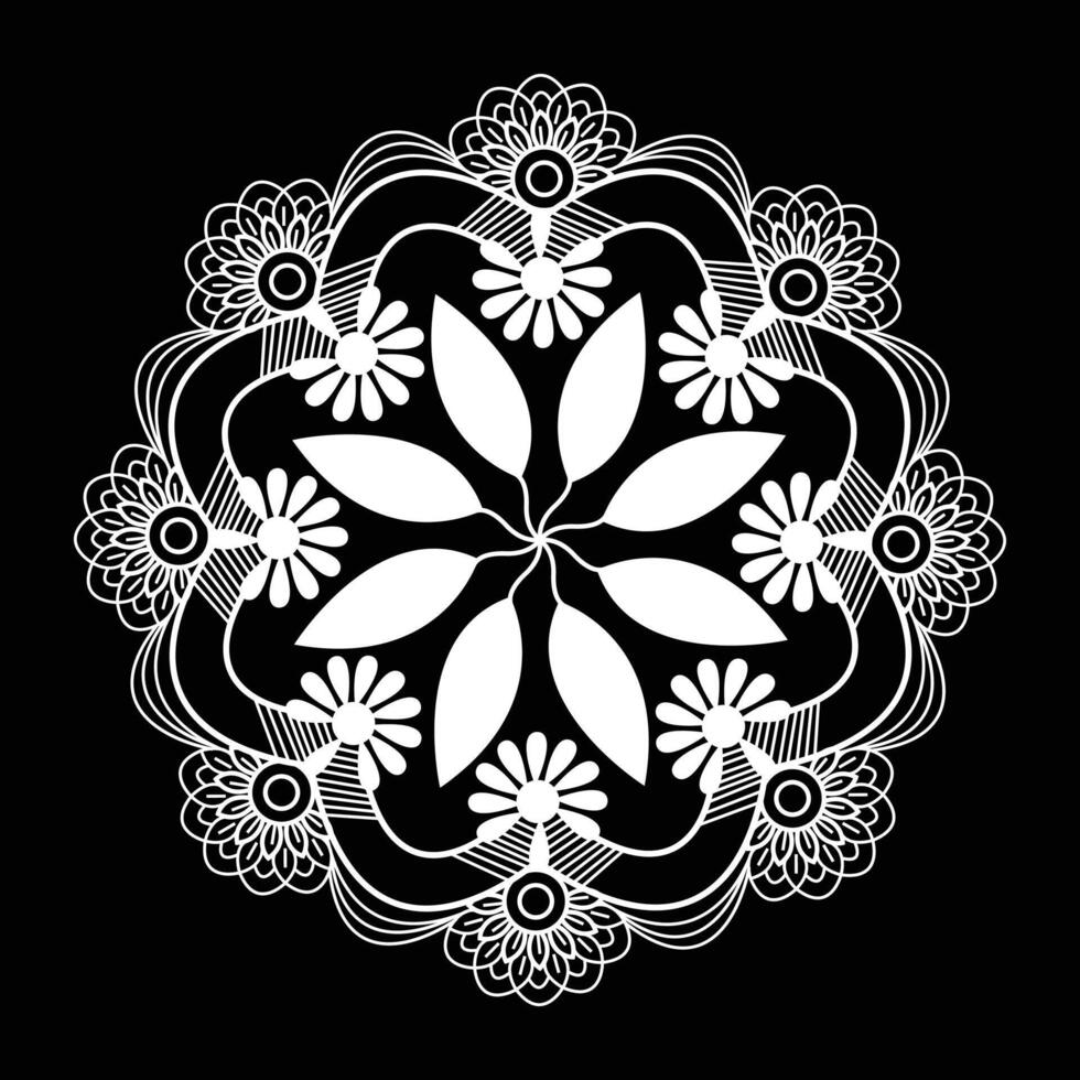 sencillo mandala Arte modelo y diseños para gratis descargar vector