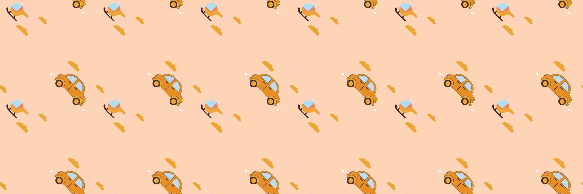 cute car pattern design vector