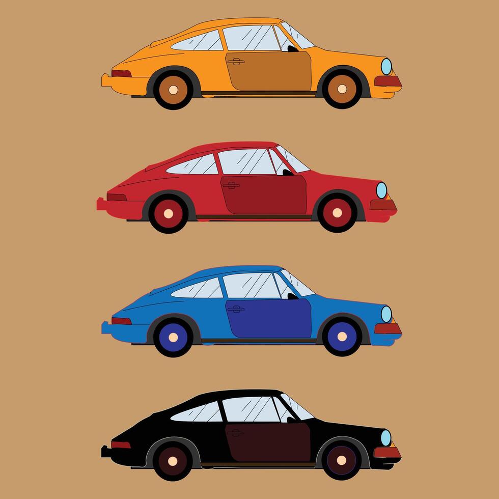 cute car set design vector