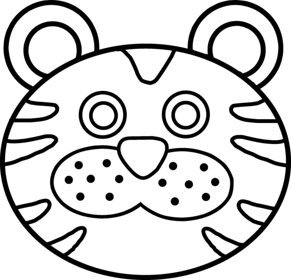 linda Tigre bosquejo vector