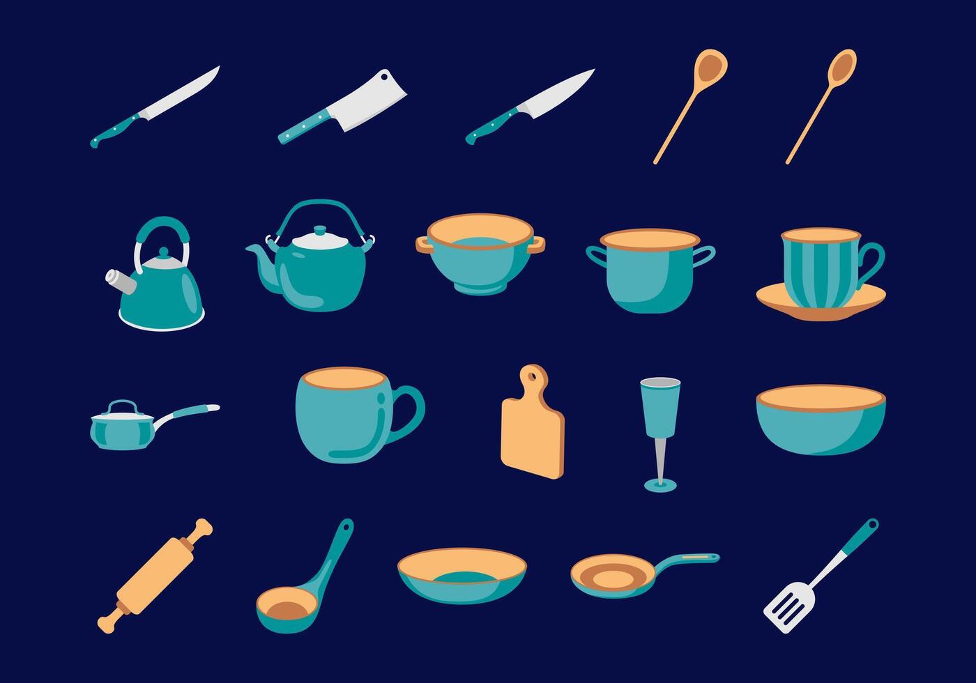 Kitchen Cooking Tools Element Set vector