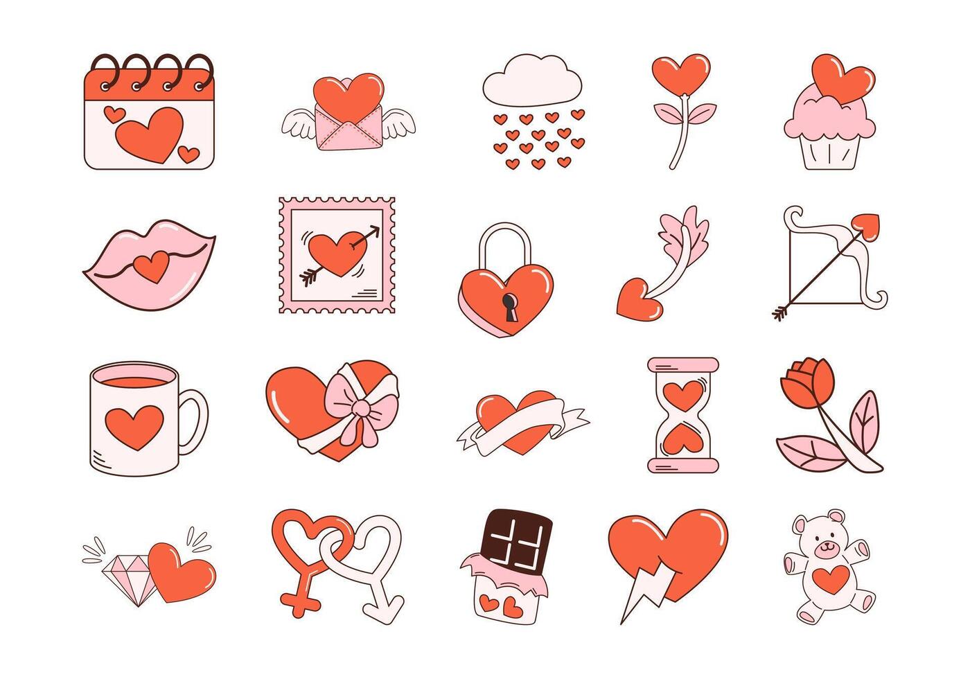 Happy Valentines Day Element Set vector