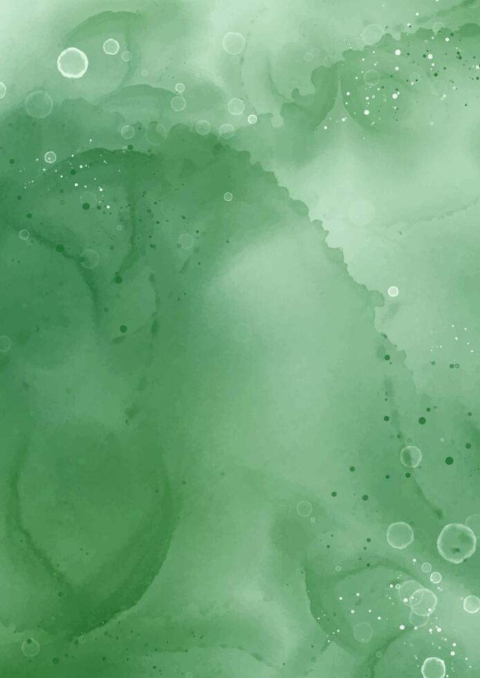 emerald green hand painted alcohol ink background vector