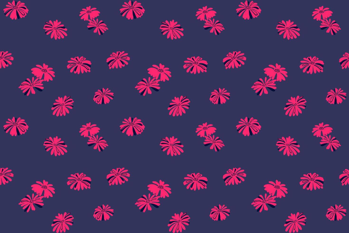Blue simple seamless pattern with abstract shapes floral. hand drawn sketch trendy ditsy flowers patterned. Template for designs, fabric, textile, printing vector