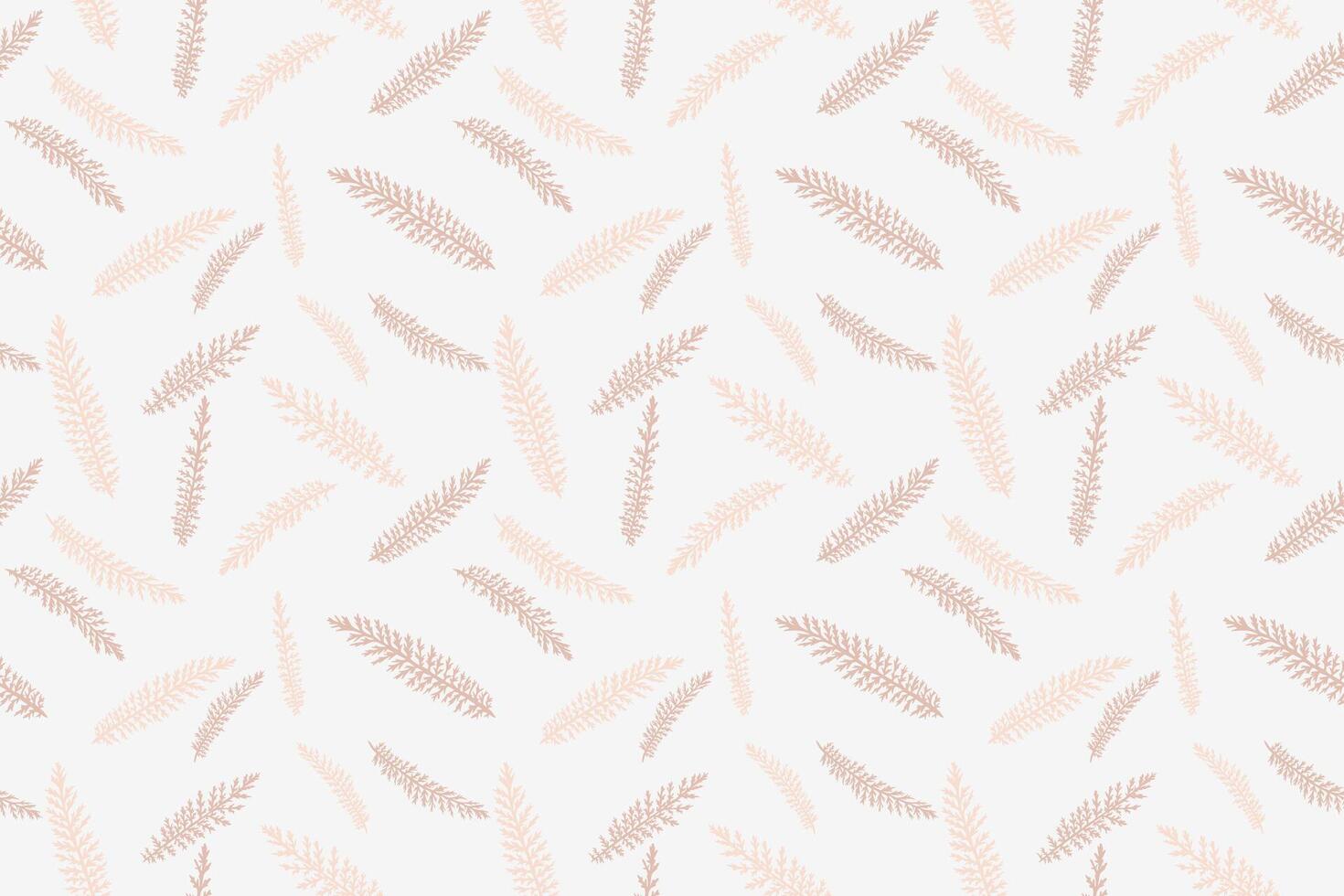Pastel light seamless pattern with abstract tiny branches leaves fir. hand drawn sketch. Minimalist simple flat botanical printing. Collage for designs, fabric, patterned vector