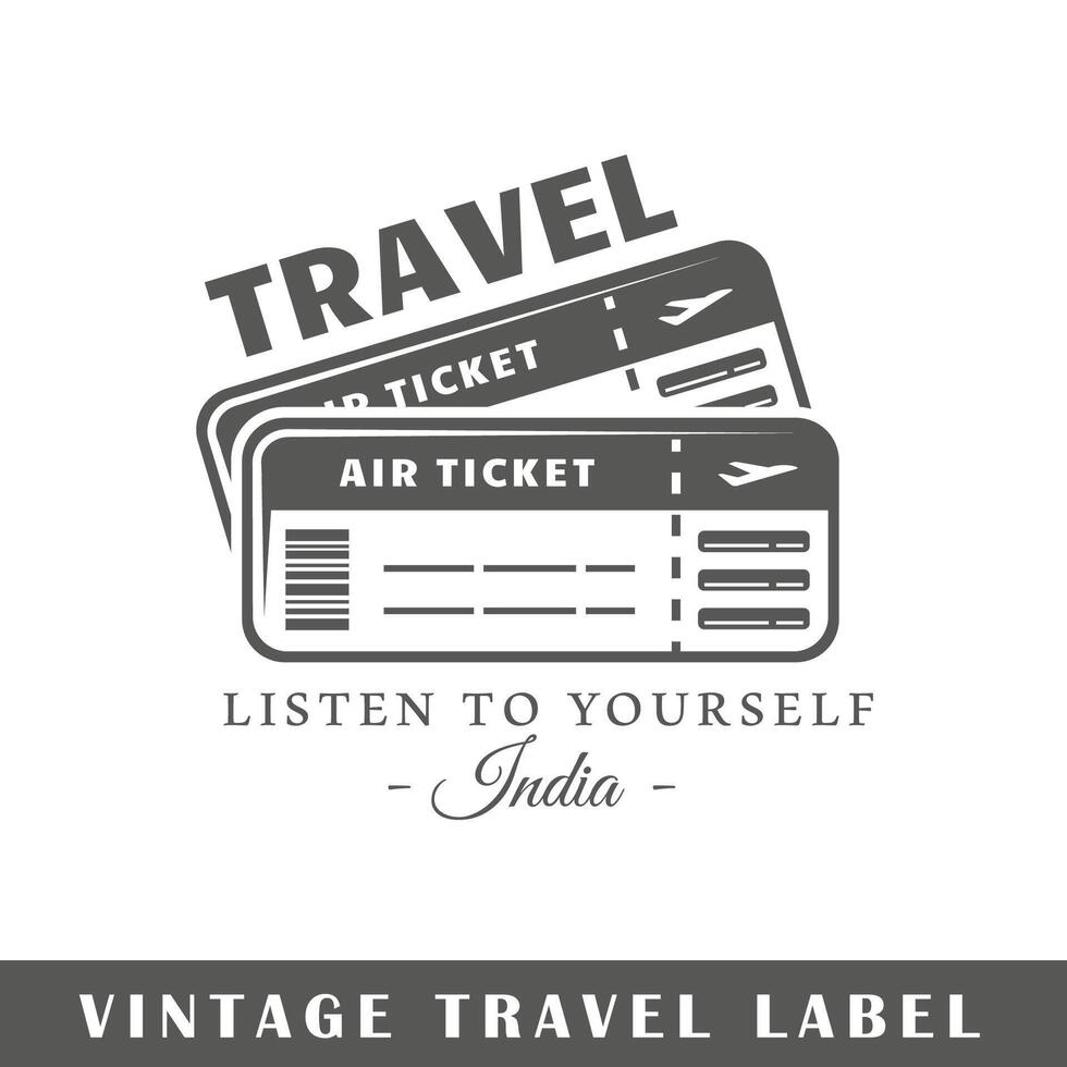 Travel label isolated on white background vector