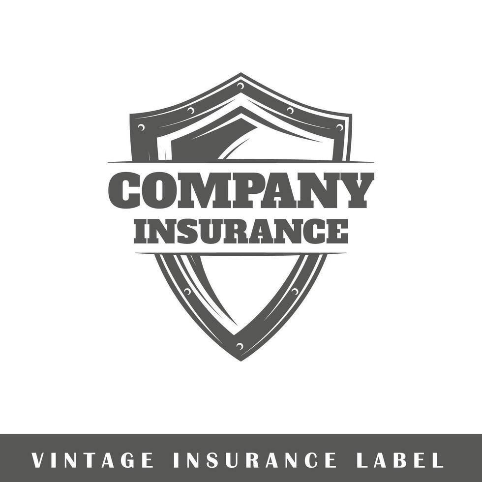Insurance label isolated on white background vector