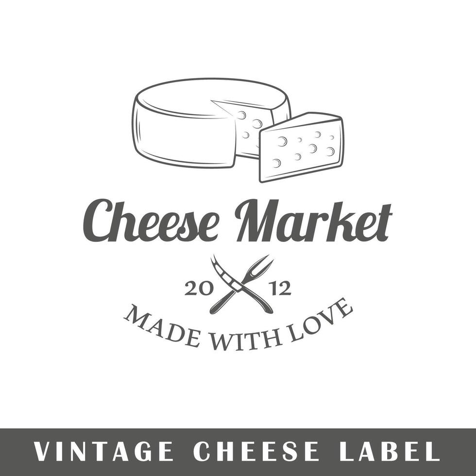 Cheese label isolated on white background vector