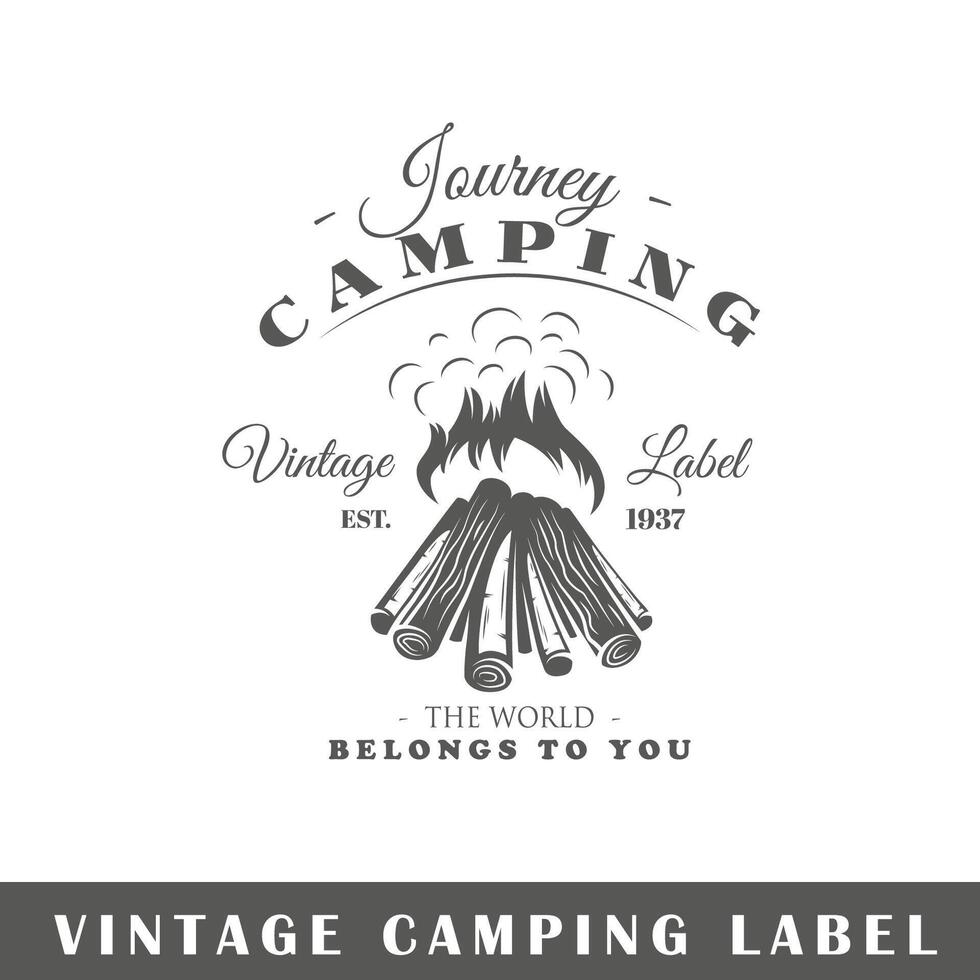 Camping label isolated on white background vector