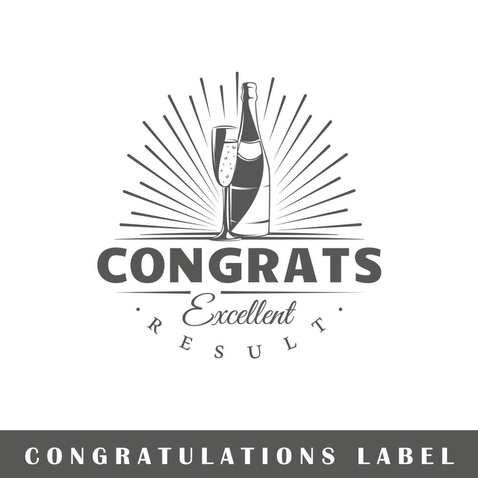 Congratulation label isolated on white background vector