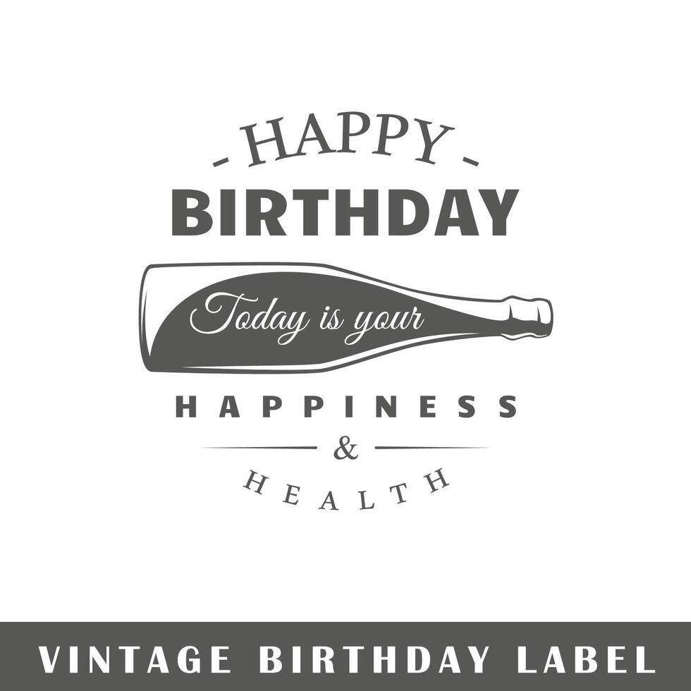 Birthday label isolated on white background vector