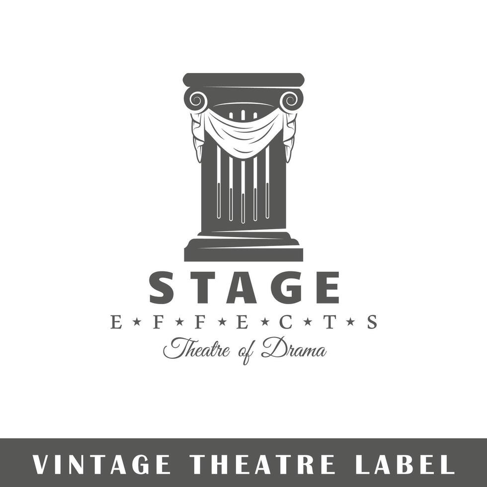Theatre label isolated on white background vector