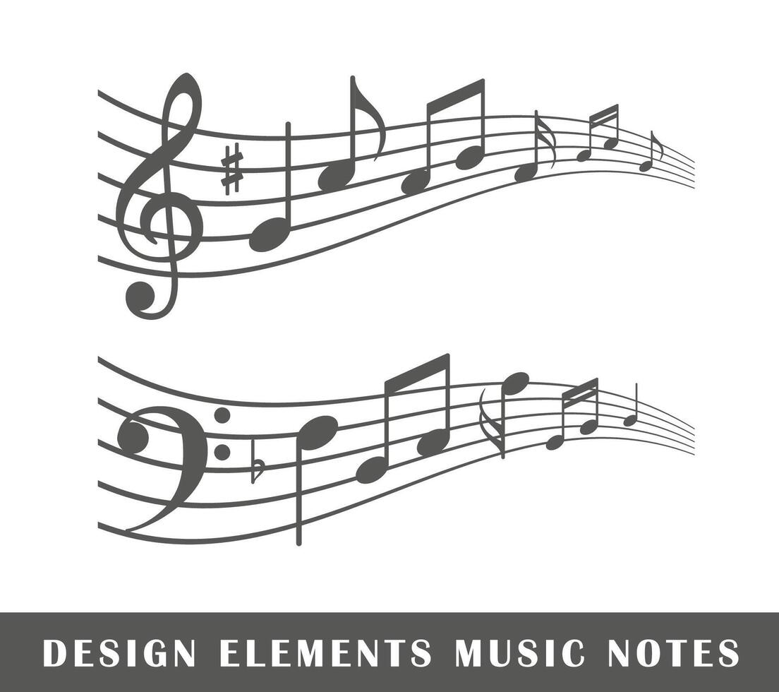 Vintage music notes vector