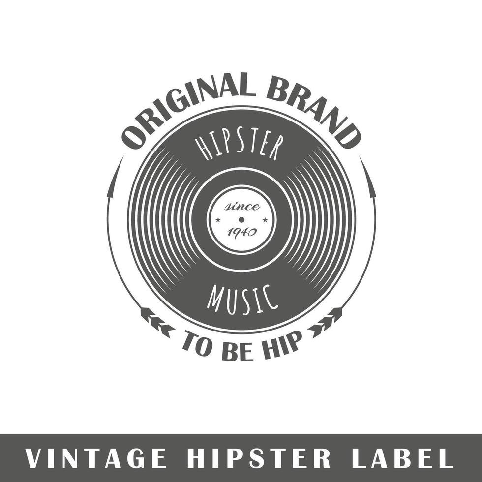 Hipster label isolated on white background vector