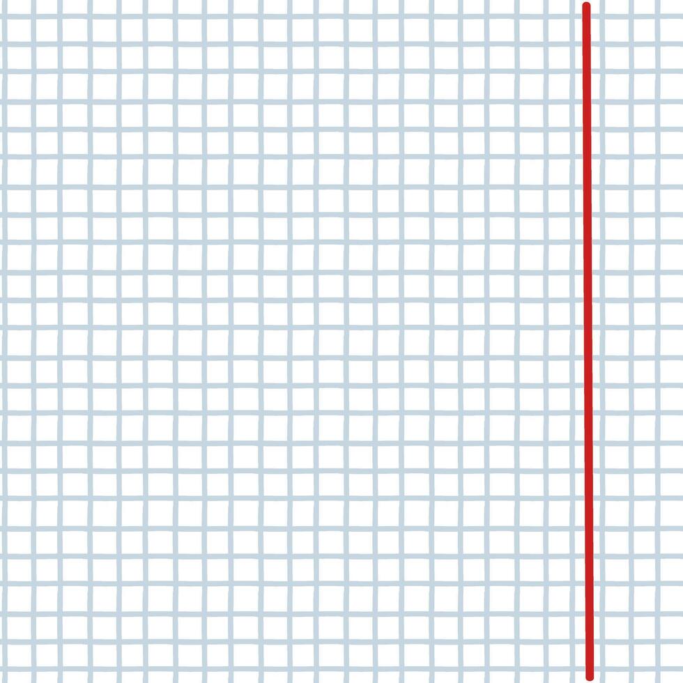 A notebook in a large blue cage with red margins. illustration. Background with a seamless pattern in the form of a mathematical square. A typographic template for making notebooks for school vector