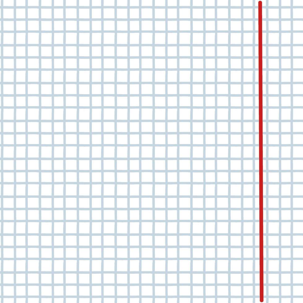 un cuaderno en un grande azul jaula con rojo márgenes. ilustración. antecedentes con un sin costura modelo en el formar de un matemático cuadrado. un tipográfico modelo para haciendo cuadernos para colegio vector