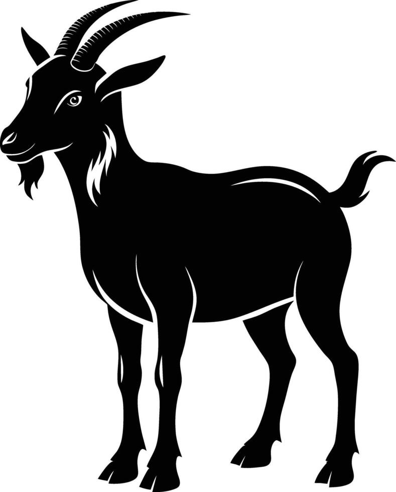 A goat silhouette on white background vector