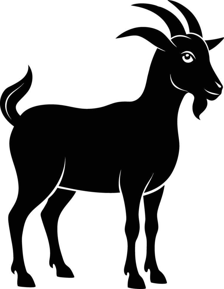 A goat silhouette on white background vector