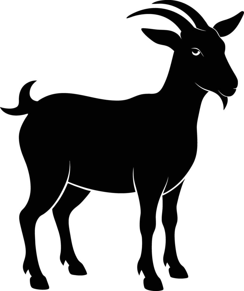 A goat silhouette on white background vector