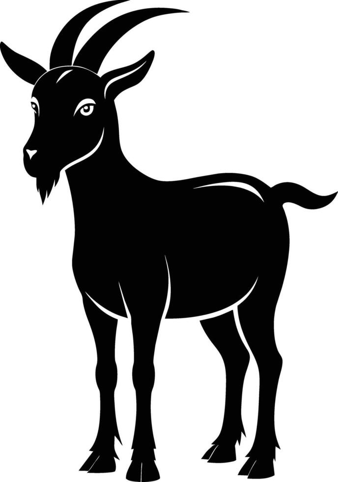 A goat silhouette on white background vector