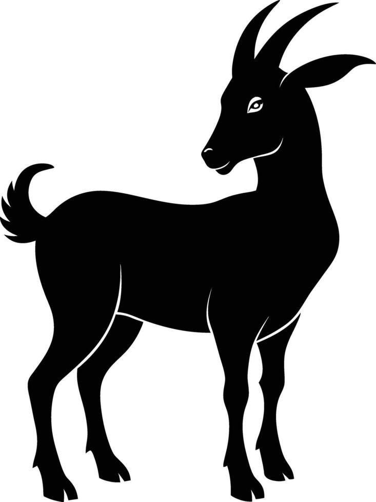 A goat silhouette on white background vector