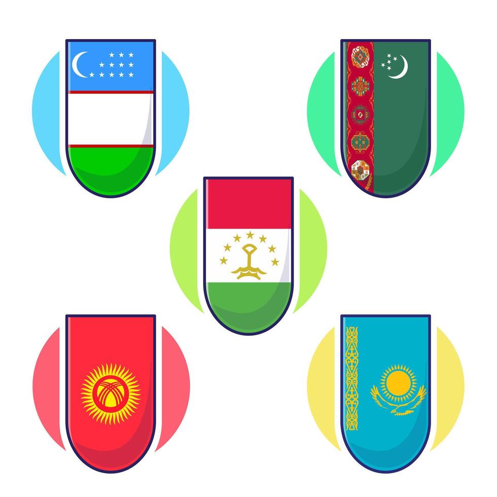 Great cartoon of Central Asian countries flag icon mascot illustration vector