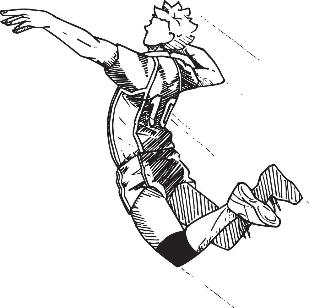 volleyball player is jumping smash vector