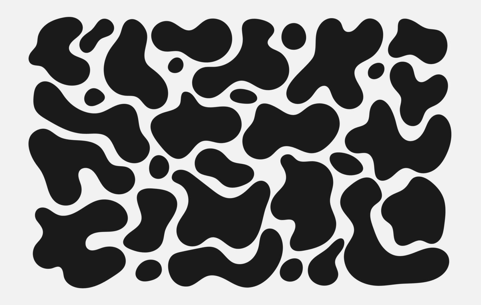Set of black oval shape. Abstract background with blob. Fluid organic form. vector