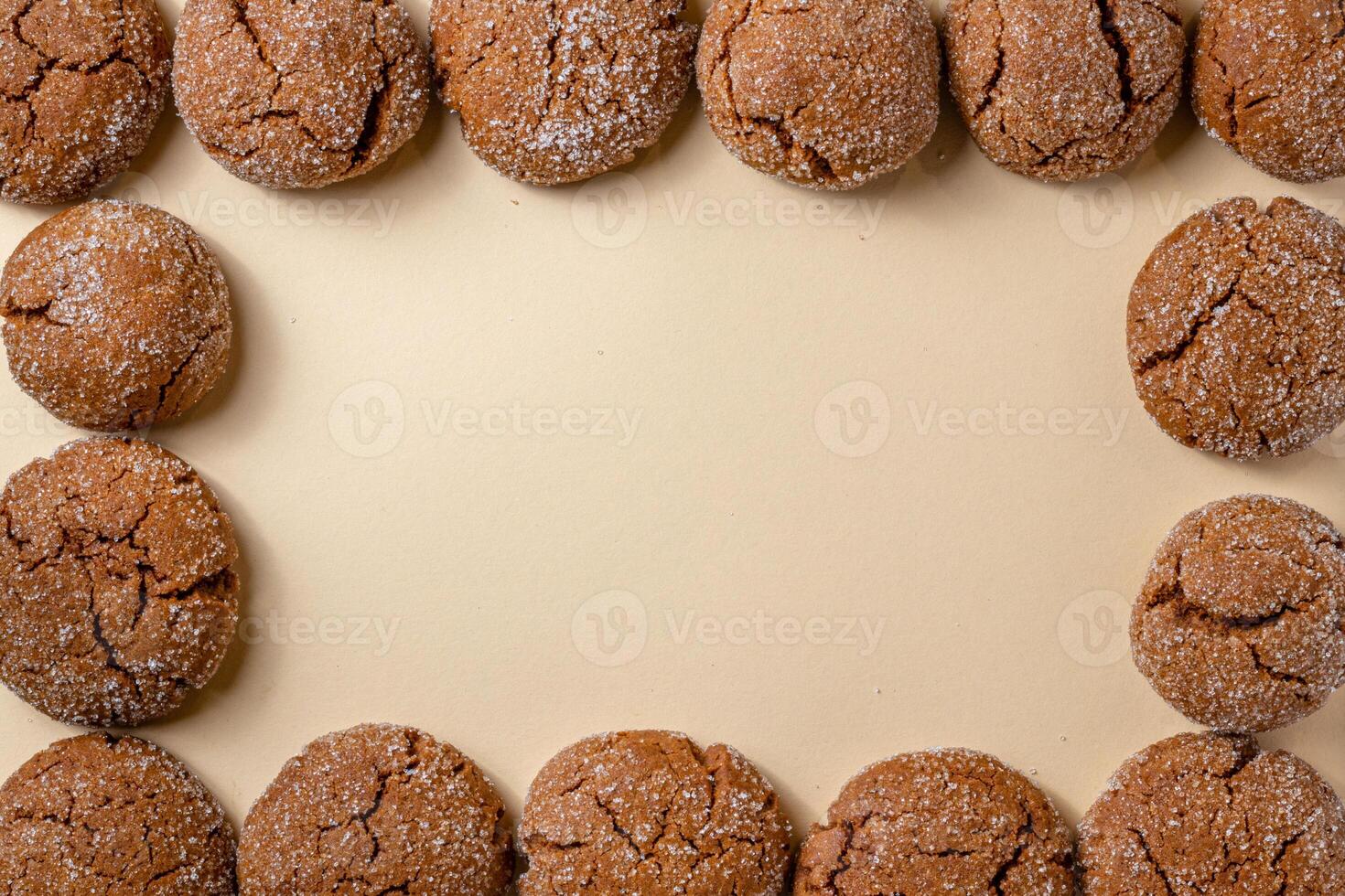 A group of Warm Homemade Gingersnap Cookies photo