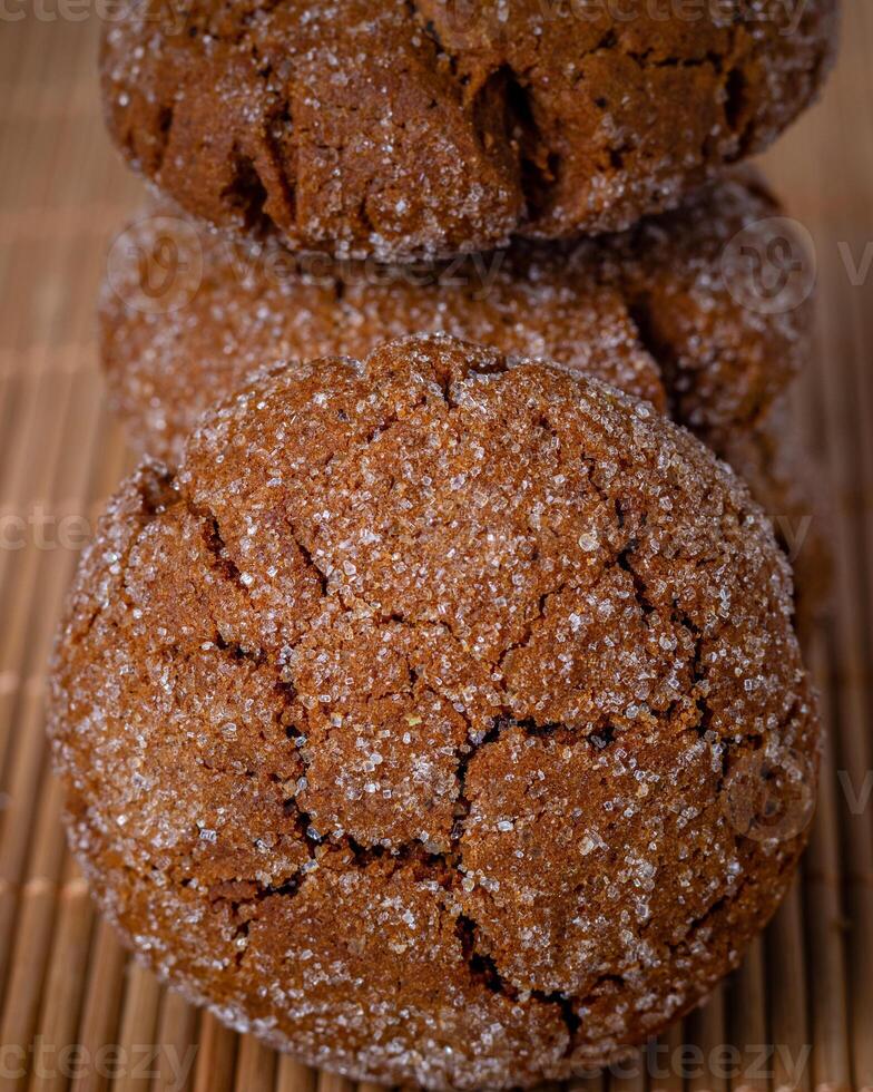 A group of Warm Homemade Gingersnap Cookies photo