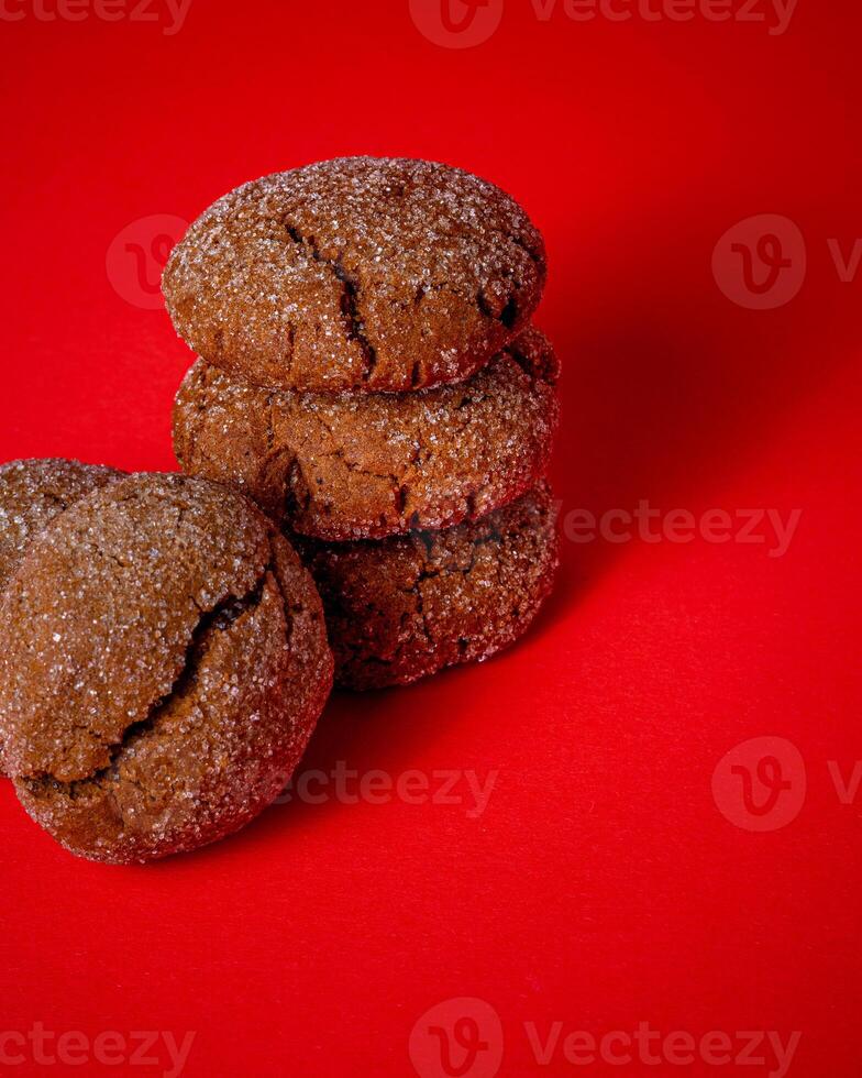 A group of Warm Homemade Gingersnap Cookies photo