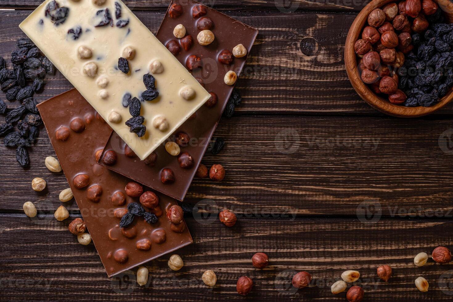 Chocolate bar pieces. Background with chocolate. Sweet food photo concept.