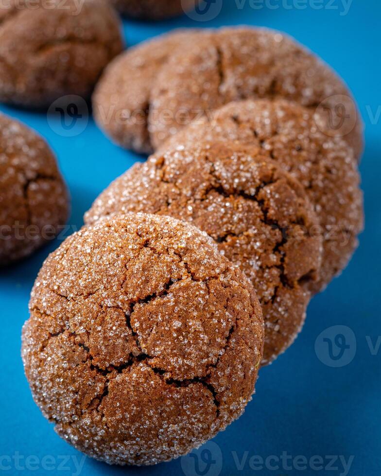 A group of Warm Homemade Gingersnap Cookies photo