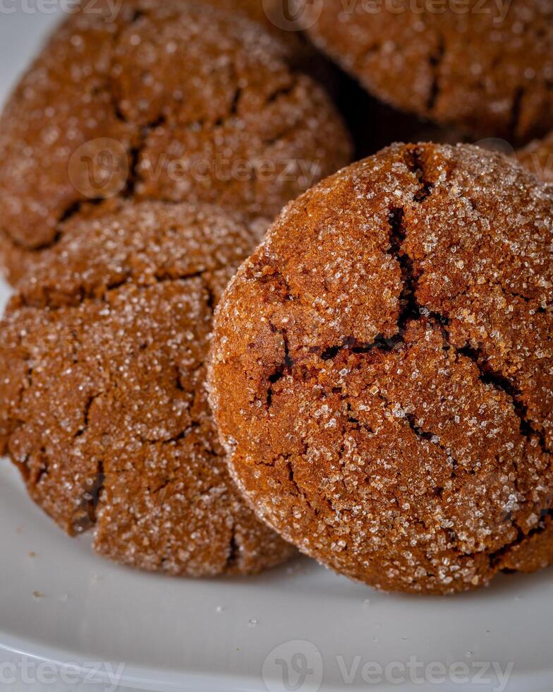 A group of Warm Homemade Gingersnap Cookies photo