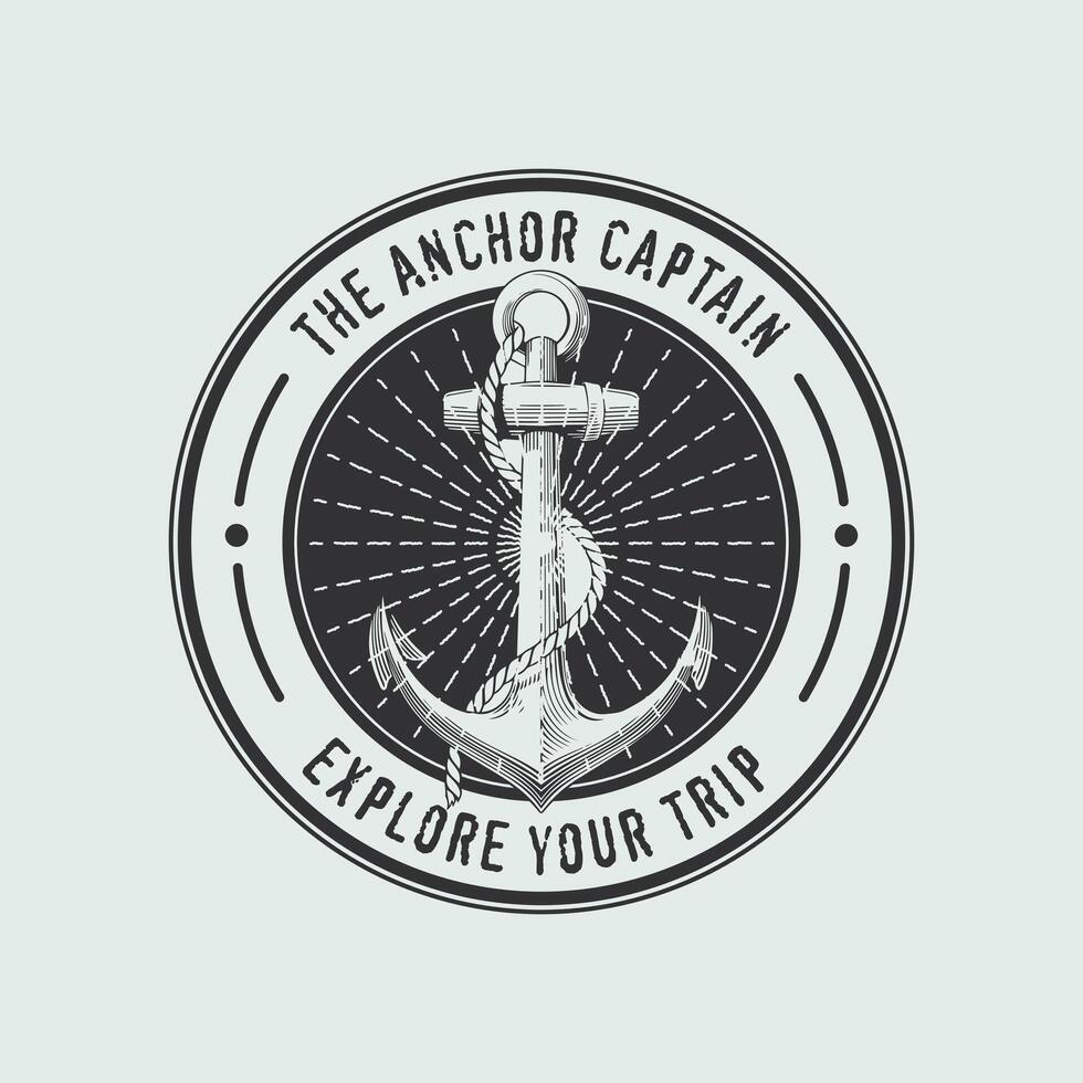 Anchor captain logo vector