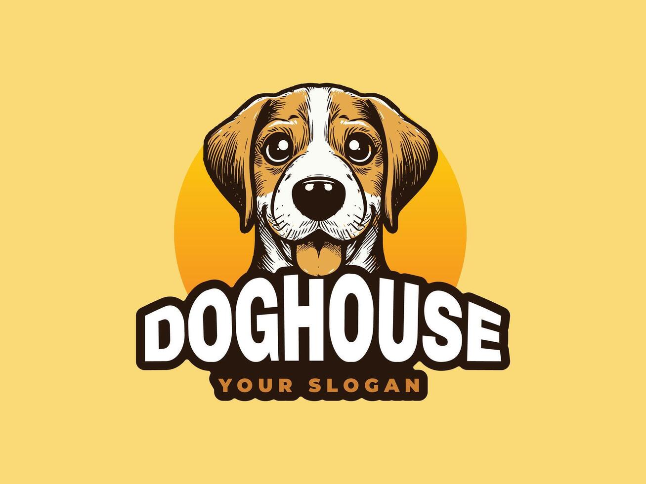 Doghouse logo design vector