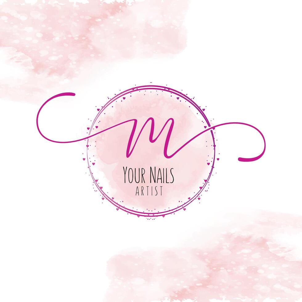 M nails circle logo vector