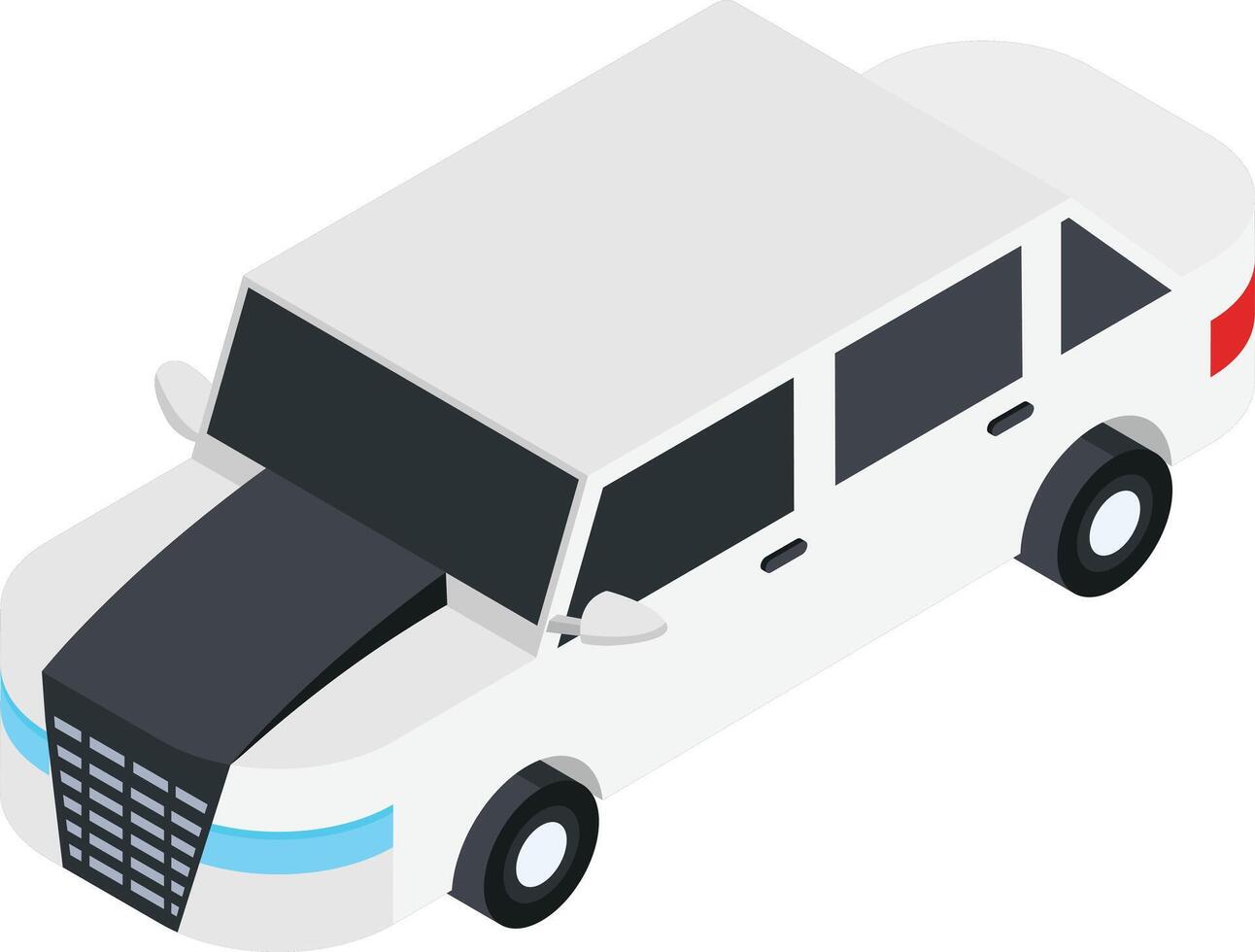 White Limousine with Black Hood vector