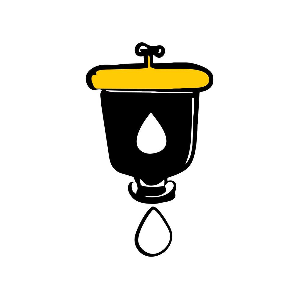 vistoso de un grifo con un agua gota, simbolizando saneamiento y limpiar agua. vector
